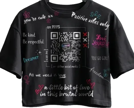 Cropped Top Festival Print, Black, back