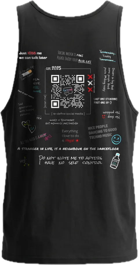 Tank Top Festival Print, Black, back