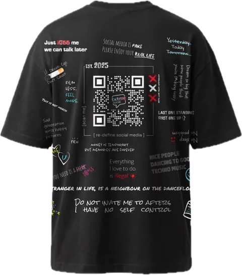 T-Shirt Festival Print, Black, back